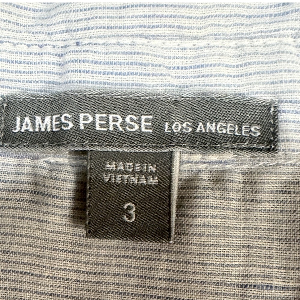James Perse Linen Blend Shirt Dress L Coastal Button Down Drawstring Waist Sz 3 - Picture 5 of 10